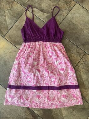 Purple & Pink Paisley Spaghetti Disney Strap Dress